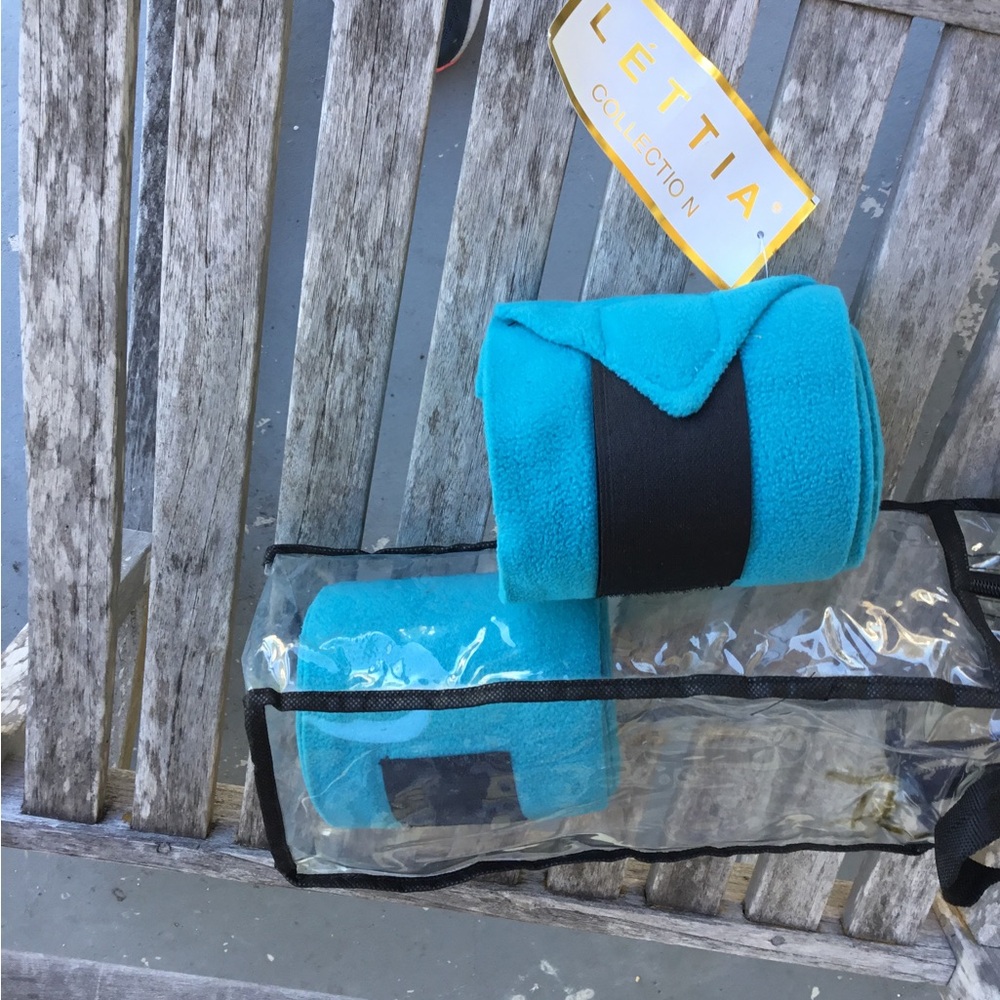 Turquoise Fleece Polo horse leg Wraps